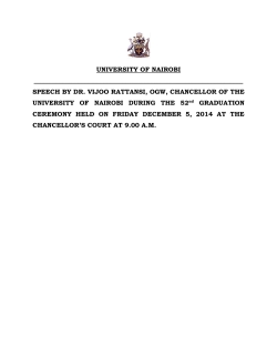 Chancellors 52nd Graduation speech Dec 2014