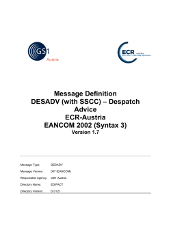Despatch Advice ECR-Austria EANCOM 2002 (Syntax 3)