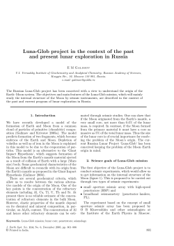 Luna-Glob project in the context of the past and present lunar