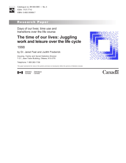 The time of our lives: Juggling work and leisure over the life cycle