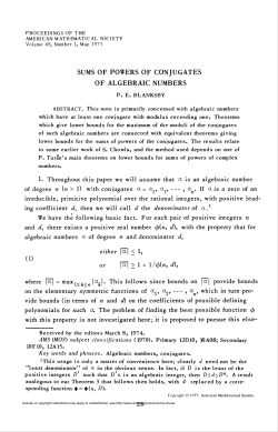 sums of powers of conjugates of algebraic numbers
