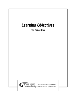 Learning Objectives - Hewitt Homeschooling