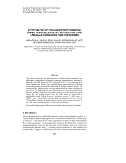 investigation of fouling deposit formation during