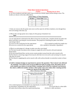 Pulse Rate Analysis Questions