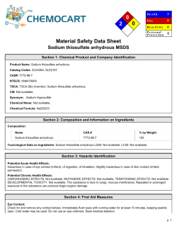 MSDS for Sodium thiosulfate anhydrous