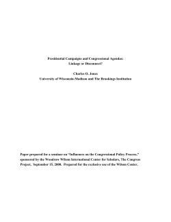 Presidential Campaigns and Congressional Agendas