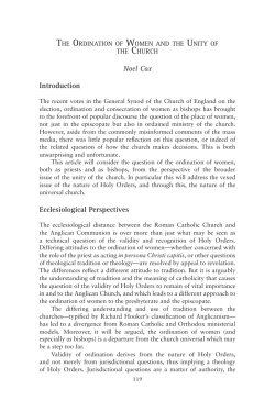 Noel Cox Introduction Ecclesiological Perspectives