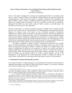 It is well-known that Serbo-Croatian is rather permissive in the