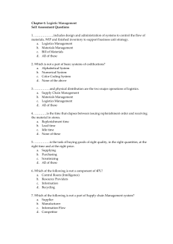 Chapter-1: Logistic Management Self Assessment