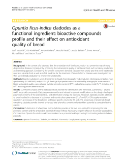 Opuntia ficus-indica cladodes as a functional ingredient: bioactive