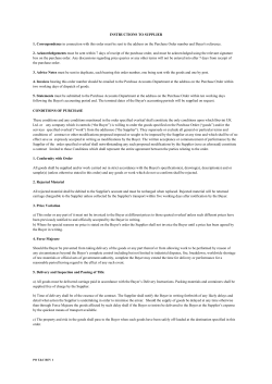 INSTRUCTIONS TO SUPPLIER 1. Correspondence in