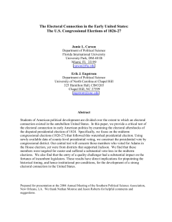 The Electoral Connection in the Early United States