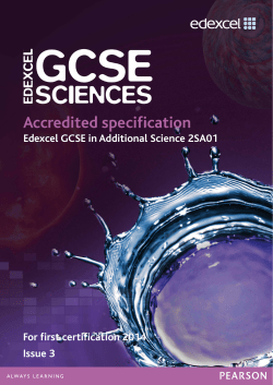 Edexcel GCSE Additional Science specification