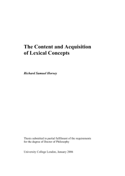 The Content and Acquisition of Lexical Concepts