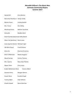 Meredith Willson`s The Music Man Geneseo Community Players