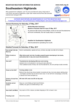 Southeastern Highlands - the Mountain Weather Information Service