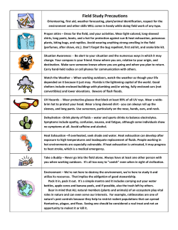 Field Study Precautions