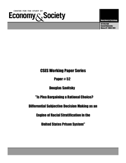 Is Plea Bargaining a Rational Choice? Differential Subjective