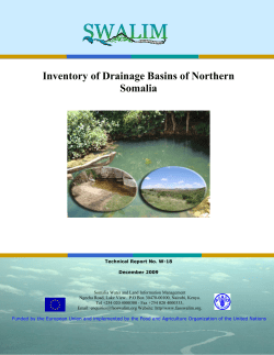 Inventory of Drainage Basins of Northern Somalia