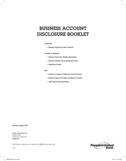 business account disclosure booklet