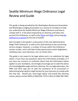 Seattle Minimum Wage Ordinance Legal Review and Guide