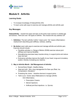 Module 9: Arthritis - Alberta Health Services