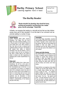 The Barlby Reader - Barlby Primary School