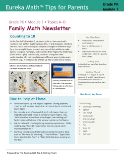 Eureka Math&trade; Tips for Parents Parents