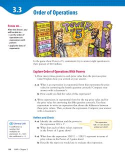 3.3 Order of Operations