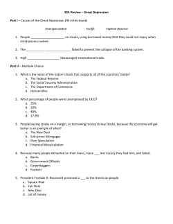 Causes of the Great Depression (fill in the blank)