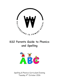 KS2 Handout - Wellesbourne CE Primary School