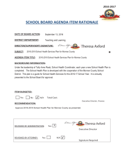 School Health Services Plan - Monroe County School District