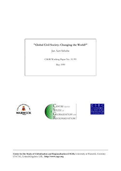 Global Civil Society: Changing the World?