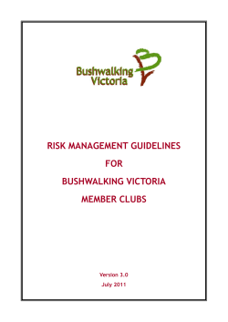 Risk Management Guidelines - Mansfield Bushwalking Club