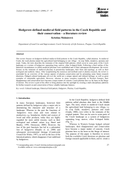Landscape Studies Hedgerow-defined medieval field patterns in the