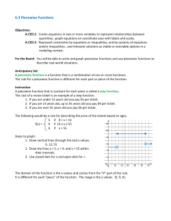 6.3 Piecewise Functions