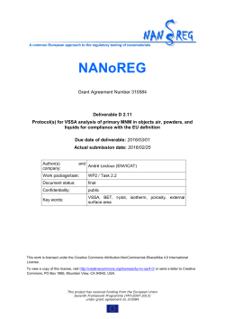 for VSSA analysis of primary NM in air, powders, and liquids