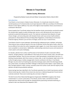 2014 Trout Brook Nitrate Study - Dakota County Soil and Water