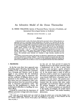 An Advective Model of the Ocean Thermocline - Co