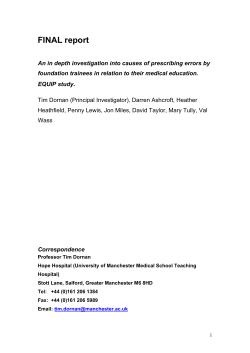 An in depth investigation into causes of prescribing errors by