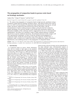 The propagation of compaction bands in porous rocks based on