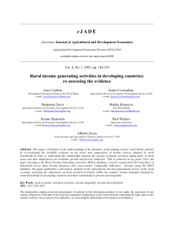 Rural Income Generating Activities in Developing Countries: