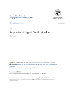 Reappraisal of Eugenic Sterilization Laws