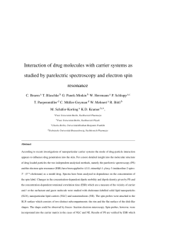 Interaction of drug molecules with carrier systems as
