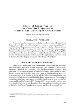 Effects of Laundering on the Colorfast Properties of Reactive