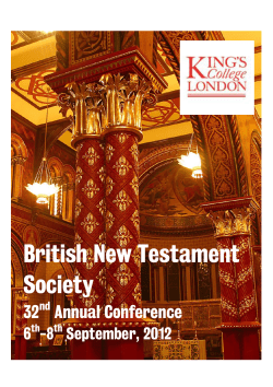 BNTC 2012 - booklet - King`s College London