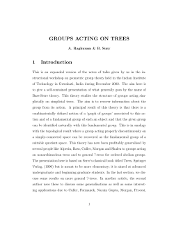 Groups acting on trees. - Indian Statistical Institute, Bangalore