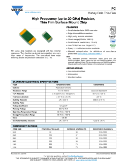 FC High Frequency (up to 40 GHz) Resistor, Thin Film Surface