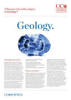 Geology. - University of Canterbury
