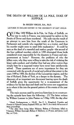 the death of william de la pole, duke of suffolk